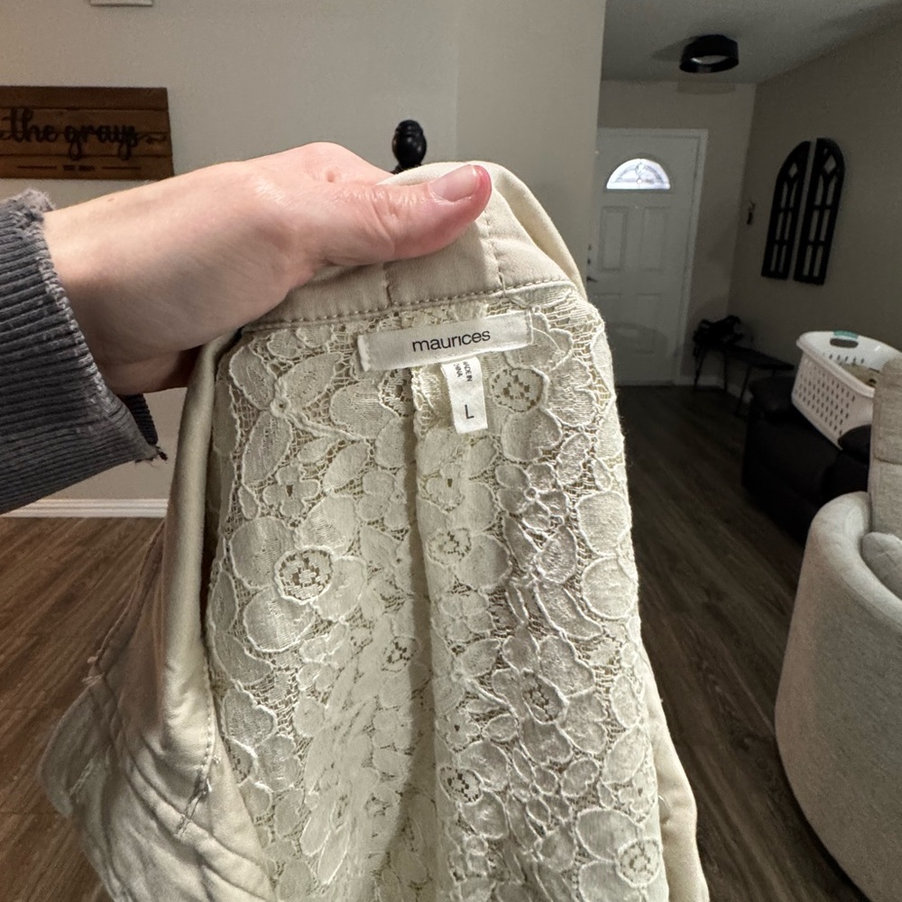 Maurices Cream Button-Front Jacket - Picture 4 of 4